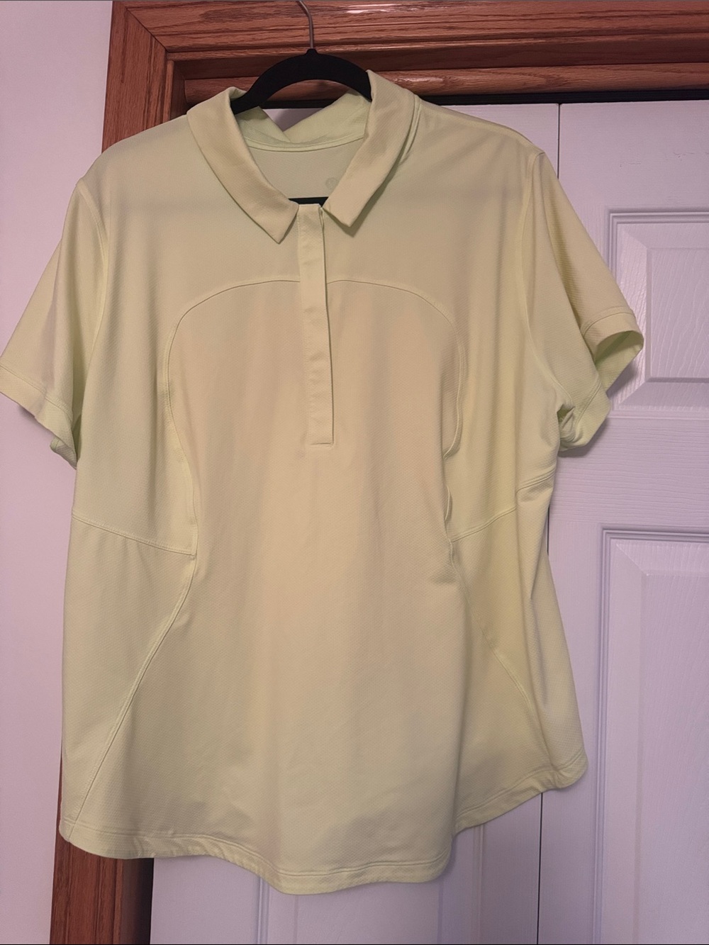 lululemon athletica Light Yellow Green Golf Polo-Style Short Sleeve Top